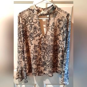 Harlowe & Graham Sheer Long Sleeve Polyester Blouse size Medium